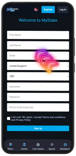Enter your email and create a password