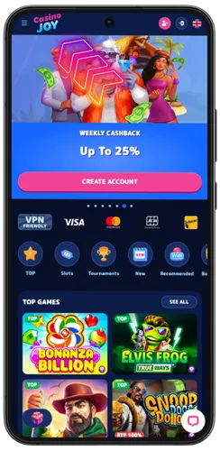 Go to the official Casino Joy website