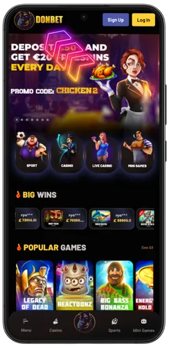 Go to the official Donbet website