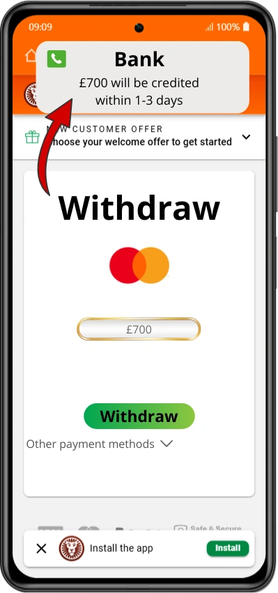 Confirm withdrawal