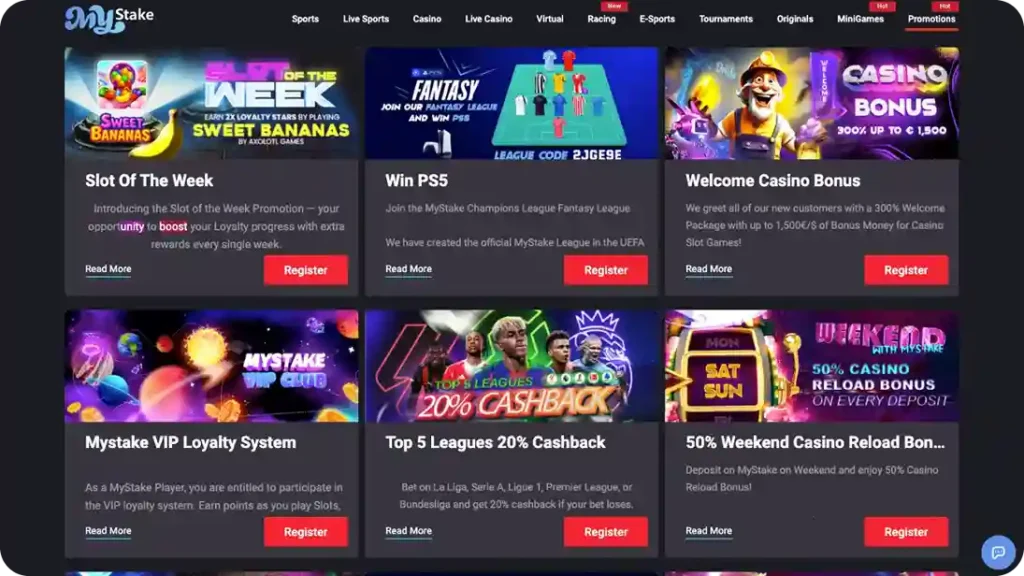 Bonuses Available at MyStake