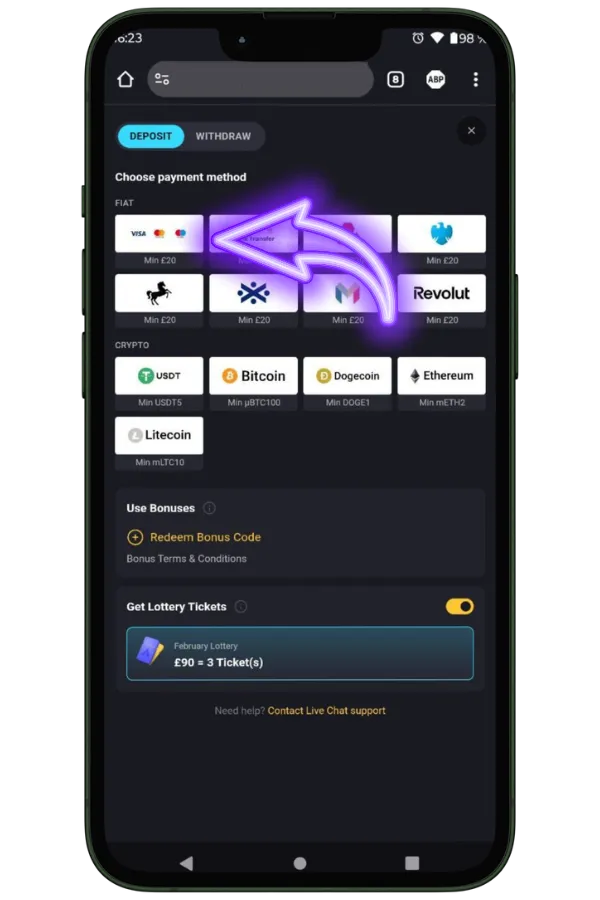 Select-Maestro-deposit