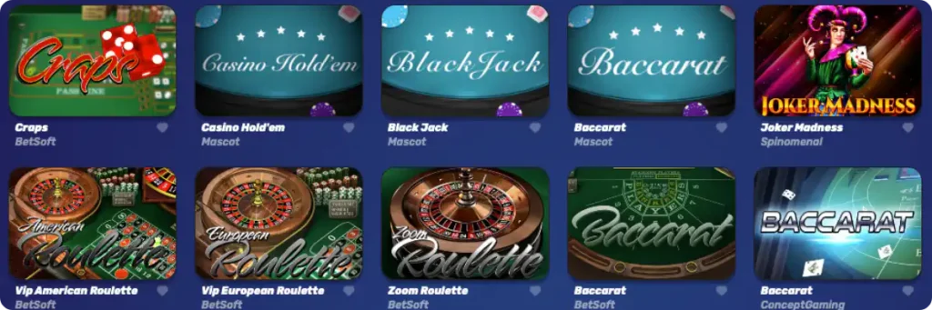 Maestro online casinos table game